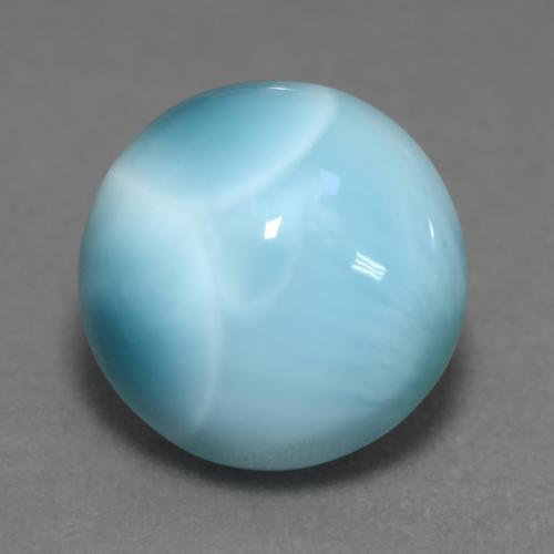 Larimar bleue naturelle coupe roude, 6,39 ct, opaque