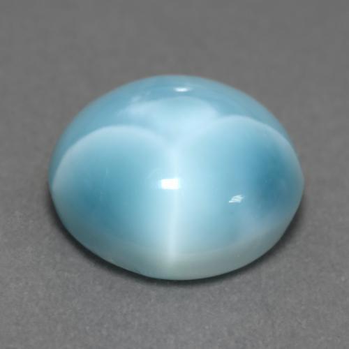 Larimar bleue naturelle coupe roude, 6,39 ct, opaque