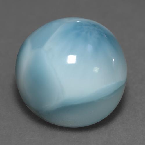 Larimar bleue naturelle coupe roude, 6,54 ct, opaque