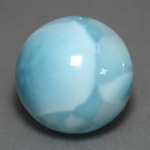 Larimar bleue naturelle coupe roude, 7,07 ct, opaque