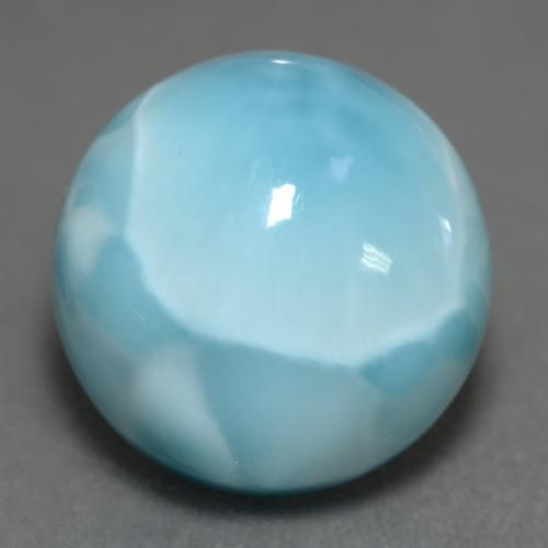 Larimar bleue naturelle coupe roude, 7,07 ct, opaque