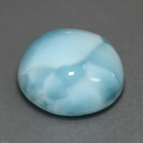 Larimar bleue naturelle coupe roude, 7,07 ct, opaque