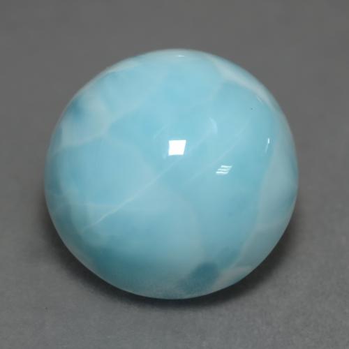 Larimar Bleu ciel léger naturelle Coupe roude, 6.64 ct, Opaque