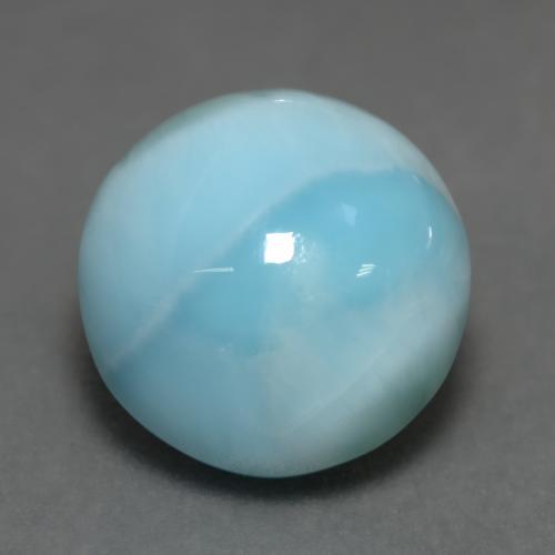 Larimar bleue naturelle coupe roude, 6,45 ct, opaque