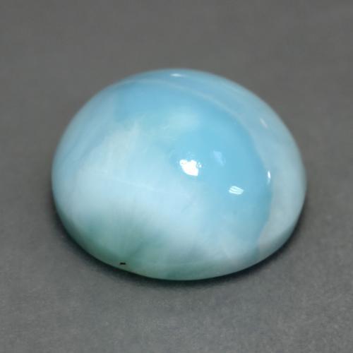 Larimar bleue naturelle coupe roude, 6,45 ct, opaque