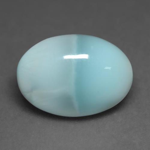 Larimar turquoise naturelle coupe ovale, 4,79 ct, translucide