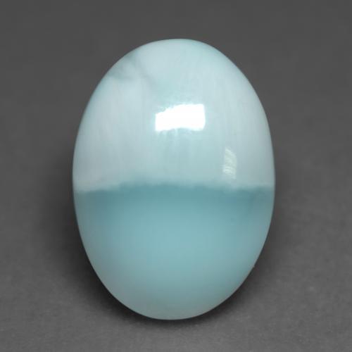Larimar turquoise naturelle coupe ovale, 4,79 ct, translucide