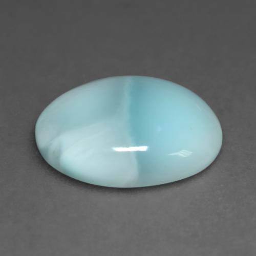Larimar turquoise naturelle coupe ovale, 4,79 ct, translucide