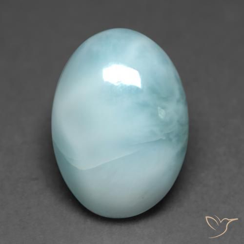Larimar Vert bleu clair naturelle ovale, 4.97 ct, Translucide
