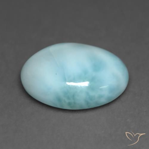 Larimar Vert bleu clair naturelle ovale, 4.97 ct, Translucide
