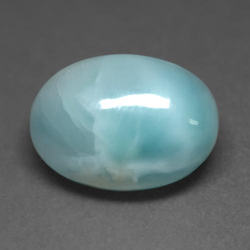 Larimar Vert bleu clair naturelle Coupe ovale, 6.65 ct, Opaque