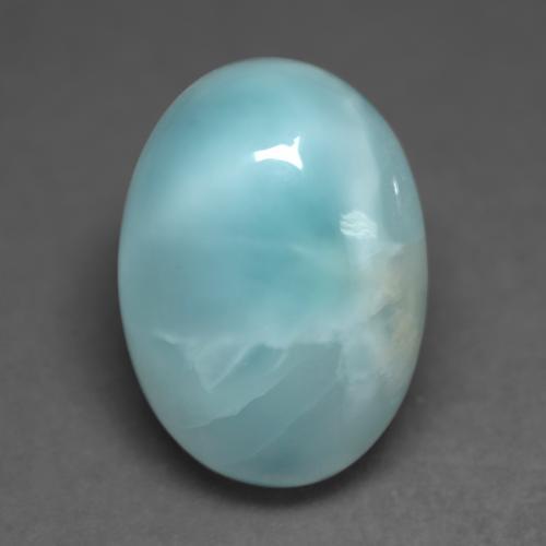 Larimar Vert bleu clair naturelle Coupe ovale, 6.65 ct, Opaque