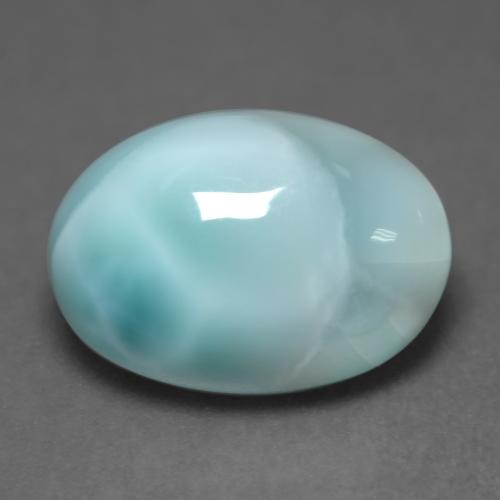 Larimar turquoise naturelle coupe ovale, 4,83 ct, translucide