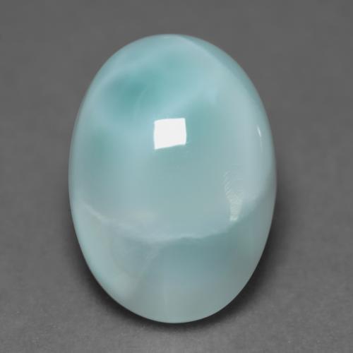 Larimar turquoise naturelle coupe ovale, 4,83 ct, translucide