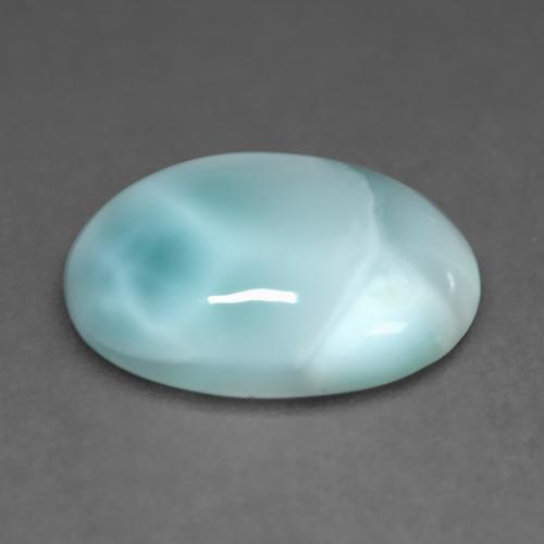 Larimar turquoise naturelle coupe ovale, 4,83 ct, translucide