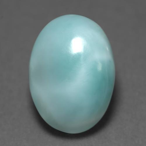Larimar Vert bleu clair naturelle Coupe ovale, 5.27 ct, Translucide