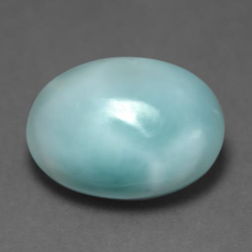 Larimar Vert bleu clair naturelle Coupe ovale, 5.27 ct, Translucide