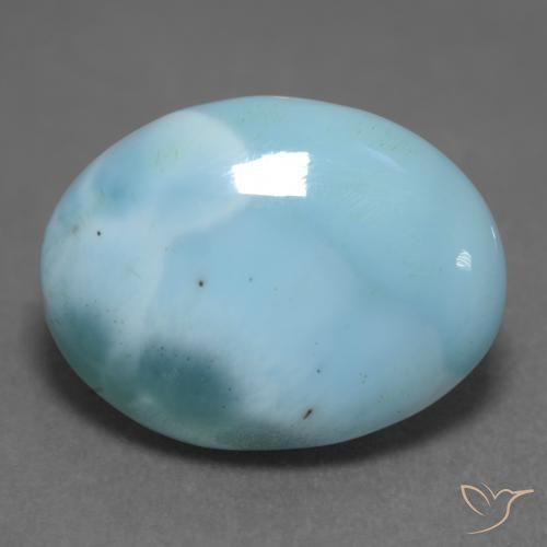 Larimar Vert bleu vif naturelle ovale, 7.50 ct, Opaque