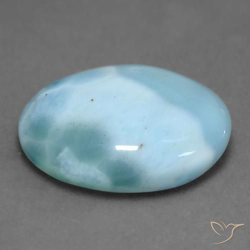 Larimar Vert bleu vif naturelle ovale, 7.50 ct, Opaque