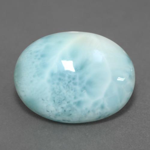 Larimar Bleu vert naturelle Coupe ovale, 6.27 ct, Opaque
