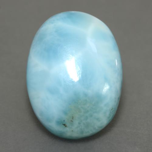 Larimar Bleu verdâtre léger naturelle Coupe ovale, 7.96 ct, Opaque