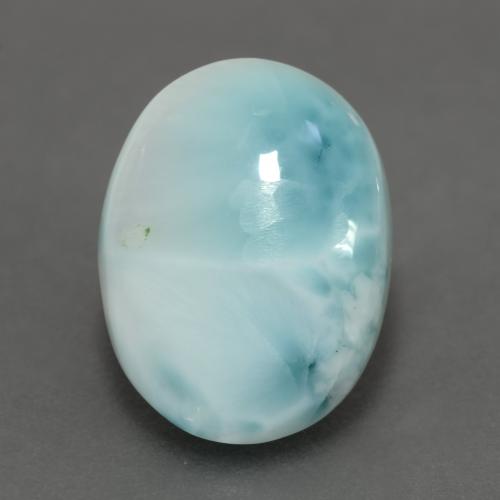 Larimar Bleu verdâtre léger naturelle Coupe ovale, 6.28 ct, Opaque