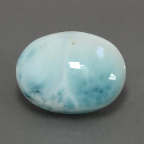 Larimar Bleu verdâtre léger naturelle Coupe ovale, 6.28 ct, Opaque