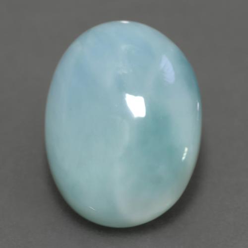 Larimar Bleu verdâtre léger naturelle Coupe ovale, 7.04 ct, Translucide