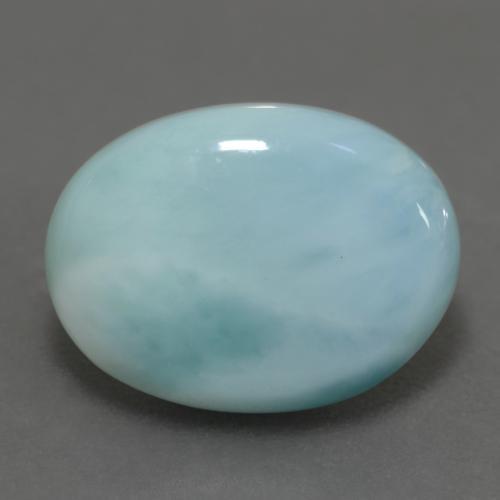 Larimar Bleu verdâtre léger naturelle Coupe ovale, 7.04 ct, Translucide