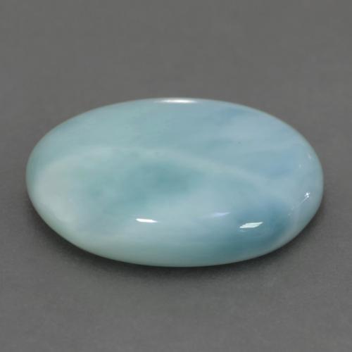 Larimar Bleu verdâtre léger naturelle Coupe ovale, 7.04 ct, Translucide