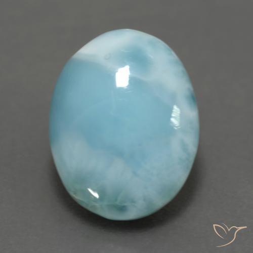 6.28ct Naturel Vert bleu clair Larimar, ovale, Opaque