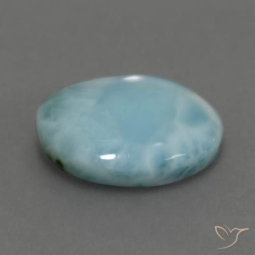 Larimar Vert bleu clair naturelle ovale, 6.28 ct, Opaque