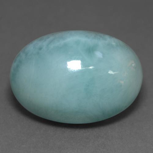 Larimar turquoise naturelle coupe ovale, 12,44 ct, opaque