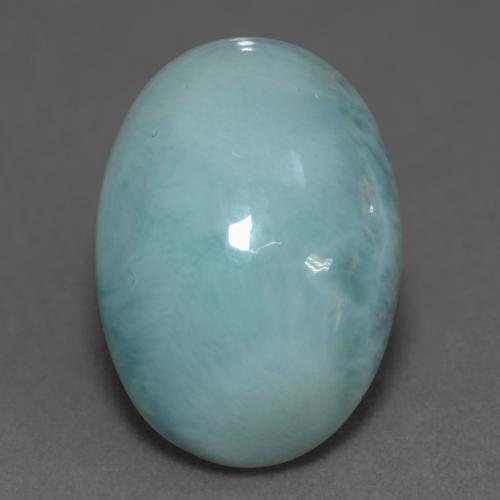 Larimar turquoise naturelle coupe ovale, 12,44 ct, opaque