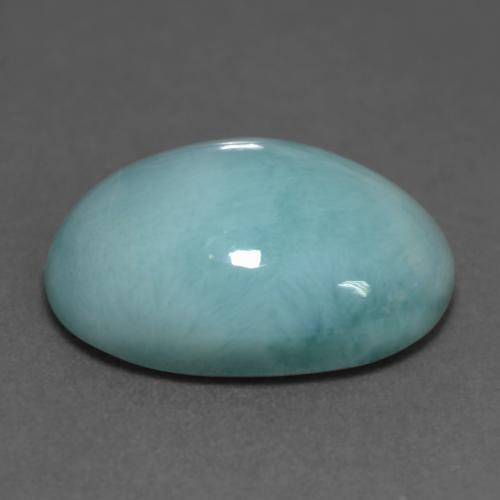 Larimar turquoise naturelle coupe ovale, 12,44 ct, opaque