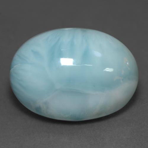 Larimar turquoise naturelle coupe ovale, 11,39 ct, translucide