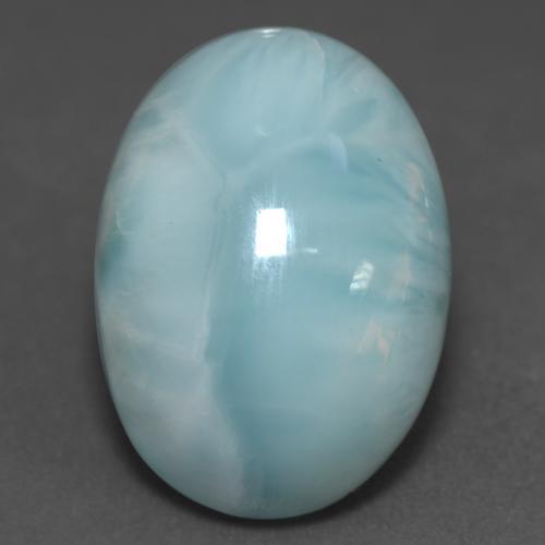 Larimar turquoise naturelle coupe ovale, 11,39 ct, translucide