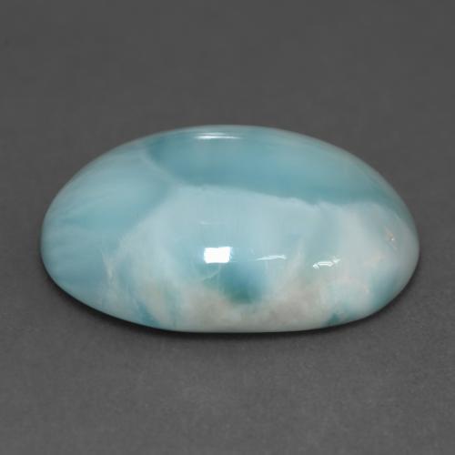 Larimar turquoise naturelle coupe ovale, 11,39 ct, translucide
