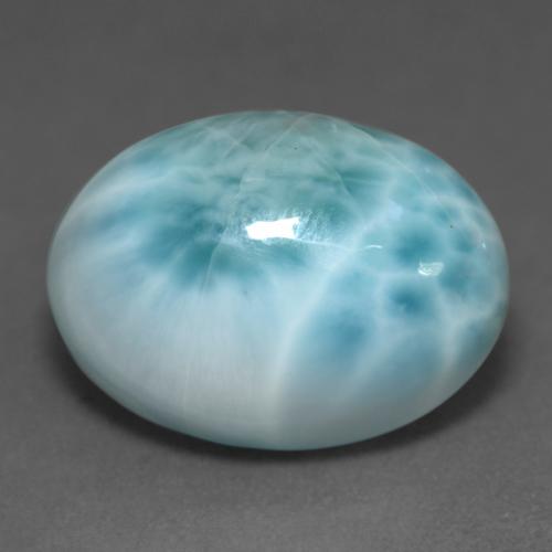 Larimar Vert bleu clair naturelle Coupe ovale, 11.75 ct, Translucide