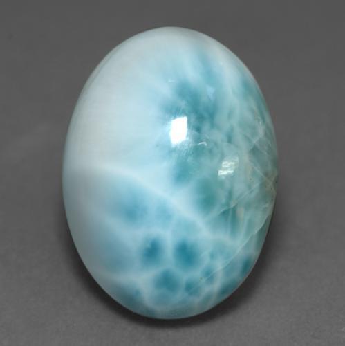 Larimar Vert bleu clair naturelle Coupe ovale, 11.75 ct, Translucide