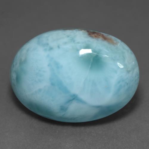 Larimar Bleu verdâtre léger naturelle Coupe ovale, 12.36 ct, Opaque