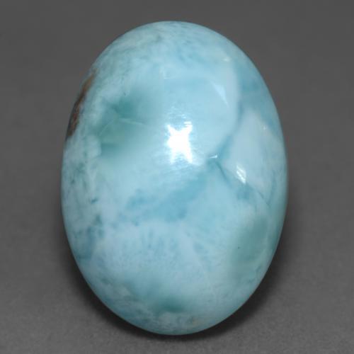 Larimar Bleu verdâtre léger naturelle Coupe ovale, 12.36 ct, Opaque