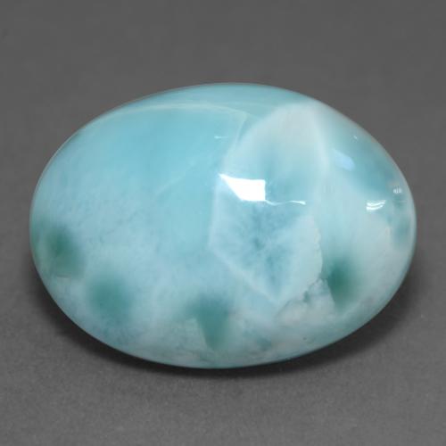 Larimar Bleu verdâtre léger naturelle Coupe ovale, 10.11 ct, Opaque