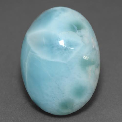 Larimar Bleu verdâtre léger naturelle Coupe ovale, 10.11 ct, Opaque