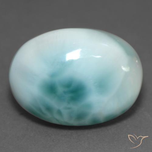 10.24ct Naturel Bleu clair Larimar, ovale, Translucide