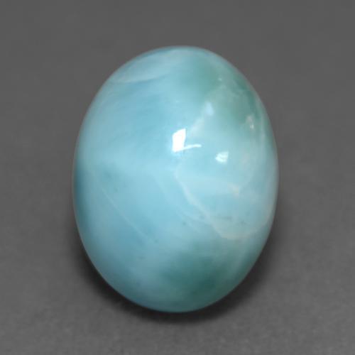 Larimar bleue naturelle coupe ovale, 4,69 ct, opaque