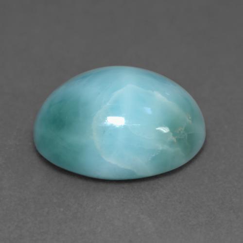 Larimar bleue naturelle coupe ovale, 4,69 ct, opaque