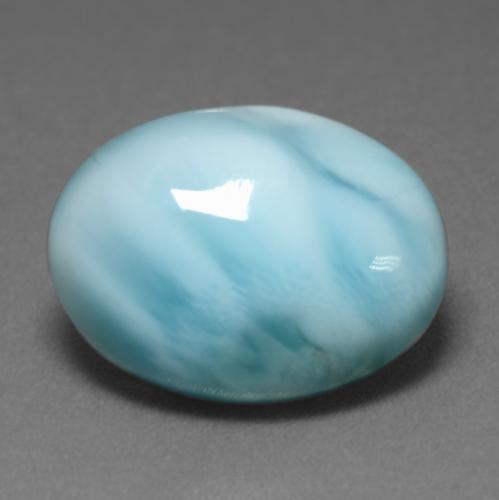 Larimar turquoise naturelle coupe ovale, 7,36 ct, translucide