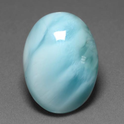 Larimar turquoise naturelle coupe ovale, 7,36 ct, translucide