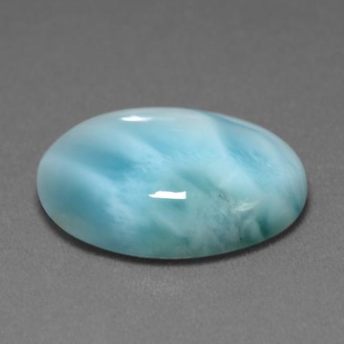 Larimar turquoise naturelle coupe ovale, 7,36 ct, translucide